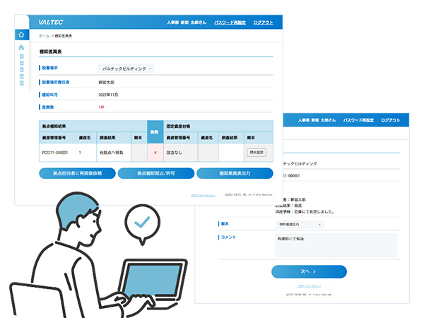 受け渡しはアラートで通知