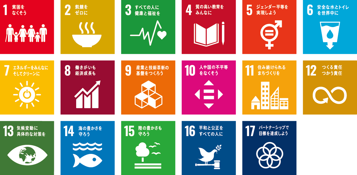 持続可能な開発目標（Sustainable Development Goals）SDGsの17のゴール
