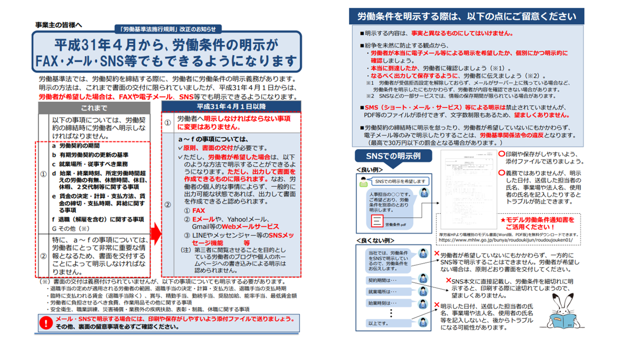 メール・SNSの明示