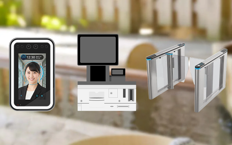 温浴施設での入場券発券