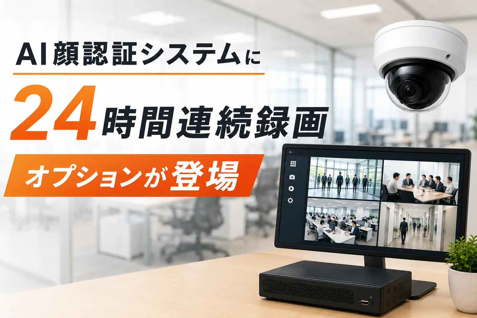 AI顔認証システムに24時間連続録画オプションが登場